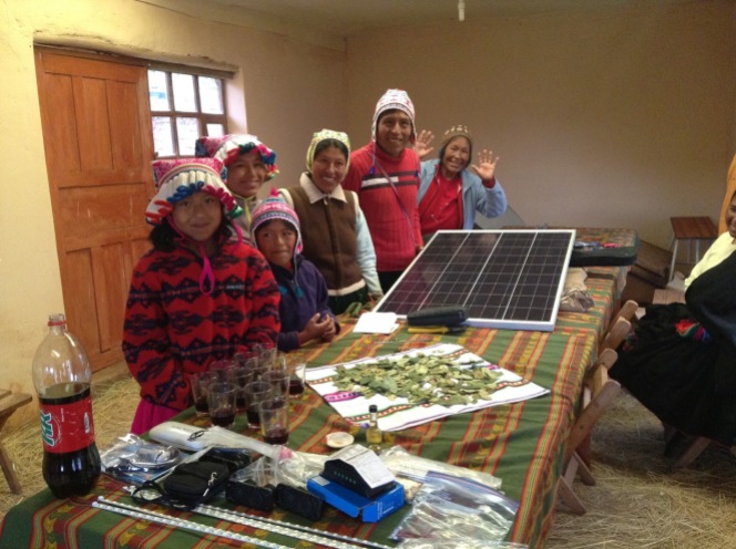 Taquile Island family with their new solar panel